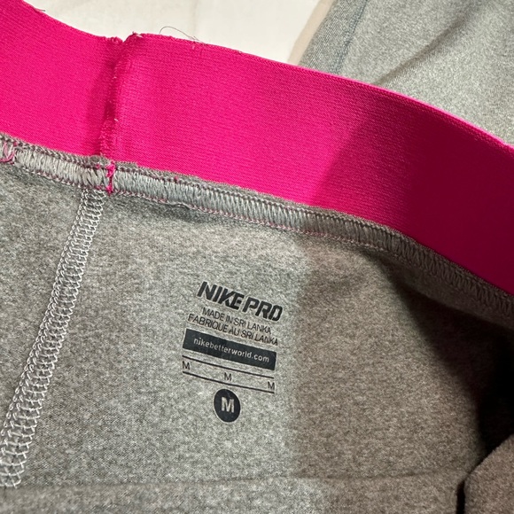 Nike Pro Gray and Pink Dri-Fit Leggings - Picture 8 of 9